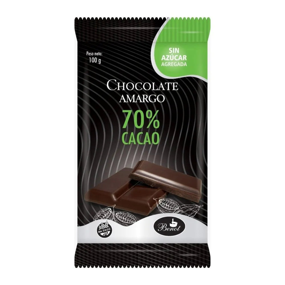 Benot Chocolate en Barra 70% x100g.