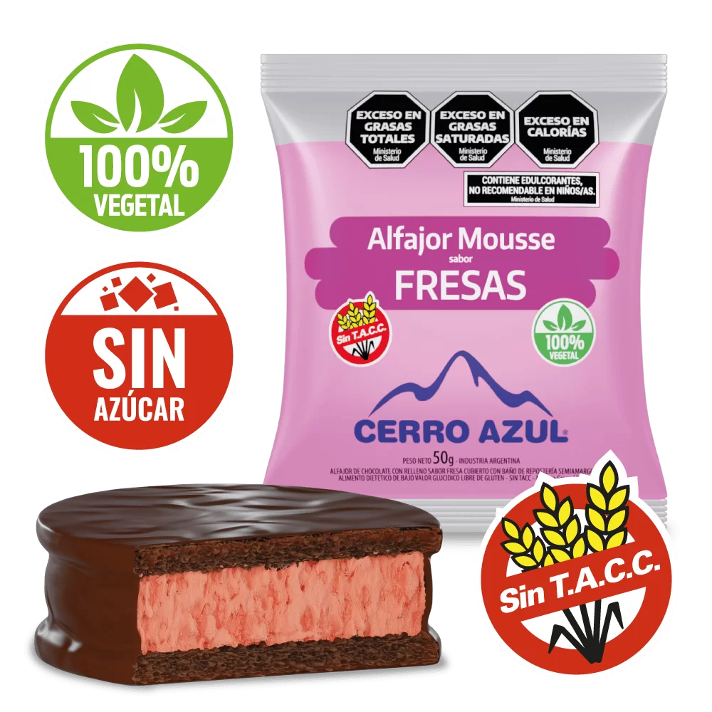 Cerro Azul Alfajor Vegano Fresa S/A X50G