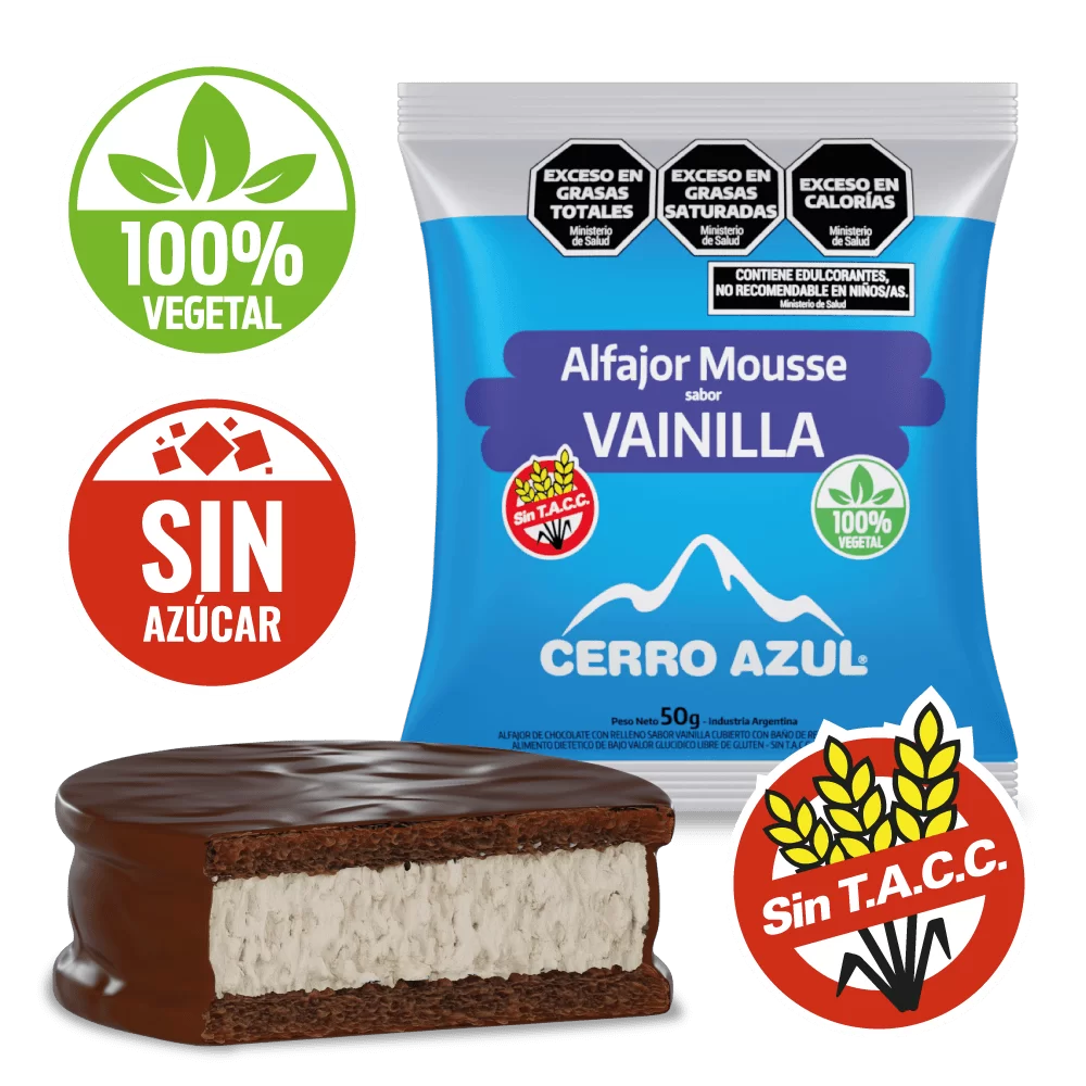 Cerro Azul Alfajor Vegano Vainilla S/A X50G