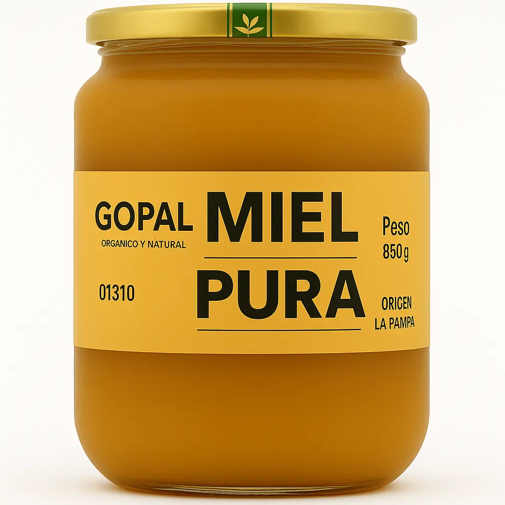 Gopal Miel Pura Orgánica Frasco X850g