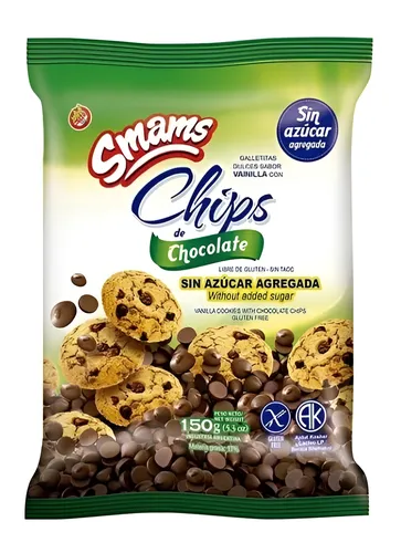 Smams Galletitas Chips Chocolate Sin Azúcar 200g