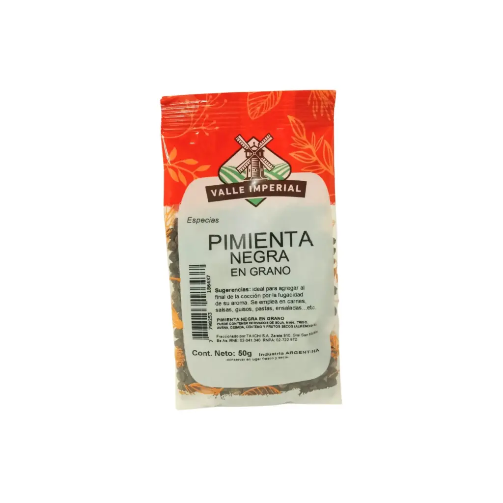 Valle Imperial Pimienta Negra en Grano x50g