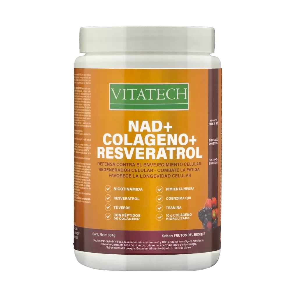 Vitatech Nad Colágeno Resveratrol FRutos del bosque x384g.