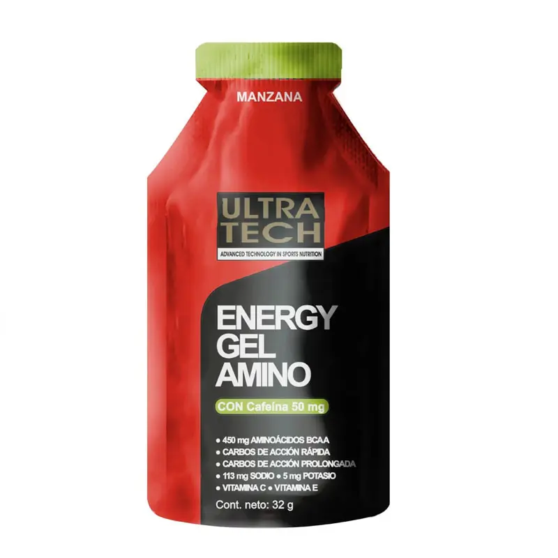 Ultratech Energy Gel c/ Cafeína Sabor Manzana x32G