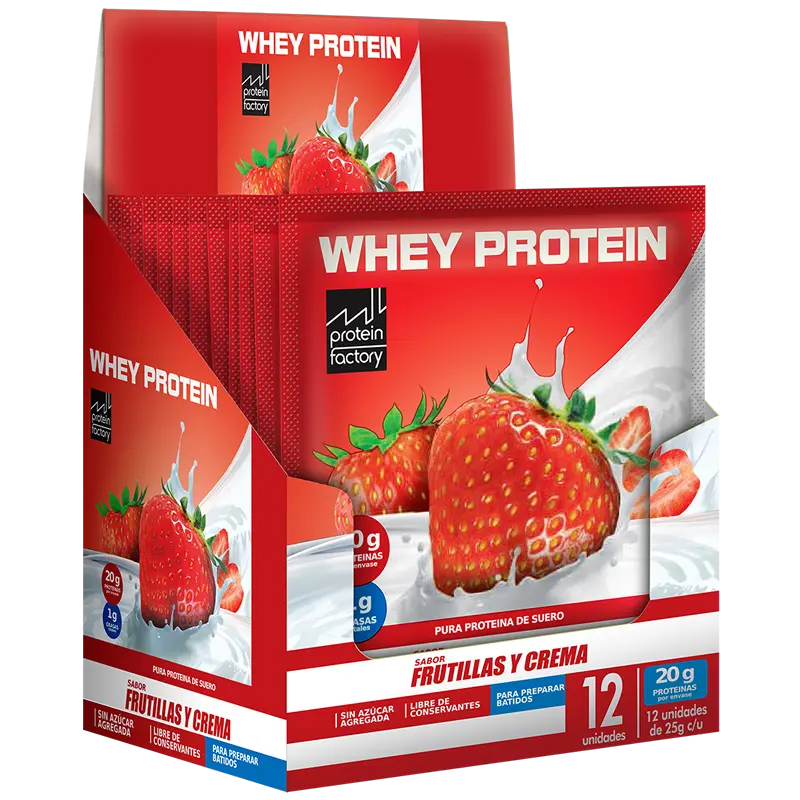 Protein Factory Whey Protein En Polvo Sabor Frutilla x20g