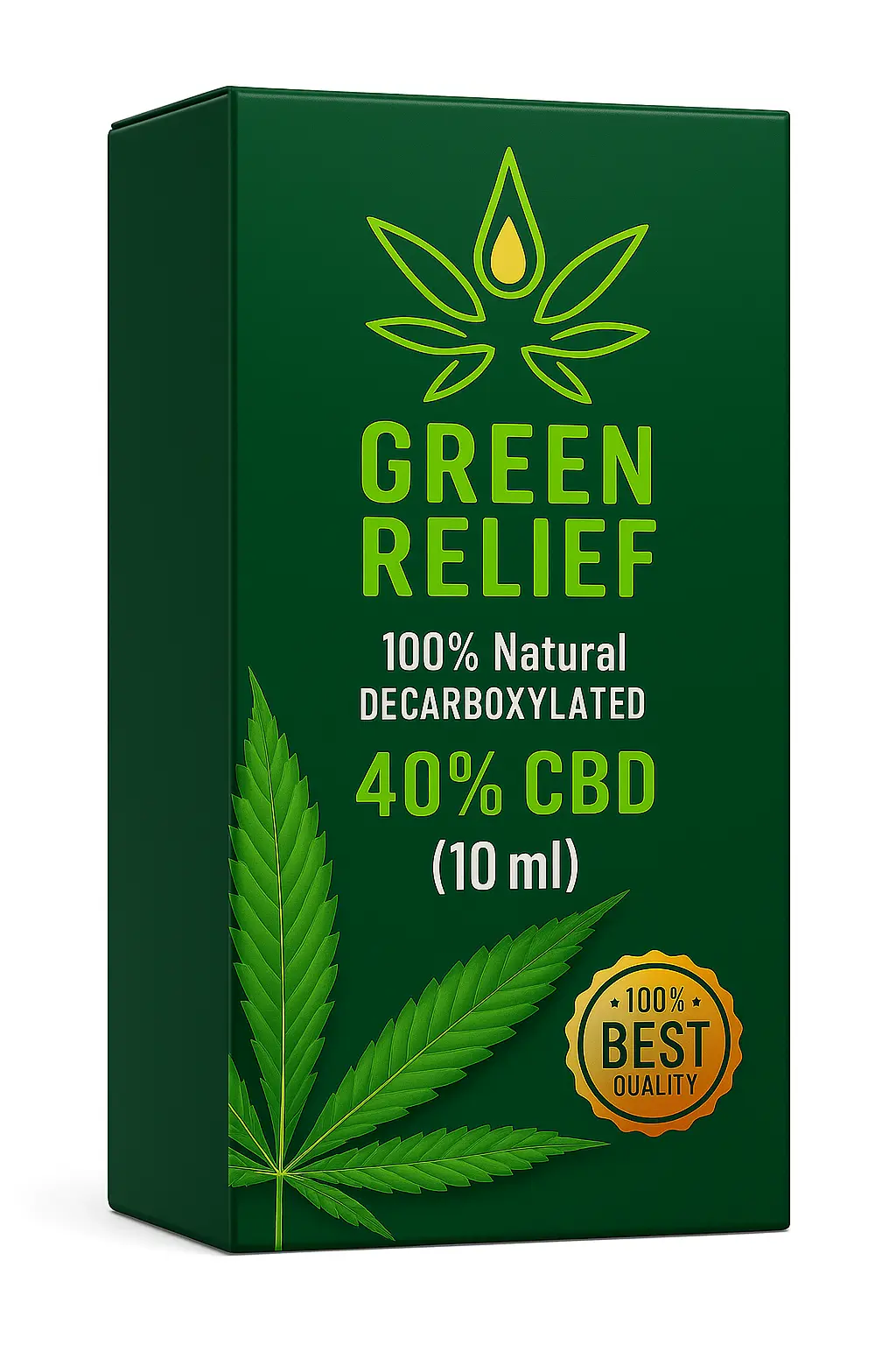 [GREEN RELIEF CBD 40% X10ML] Green Relief Aceite De CBD %40 10ml.