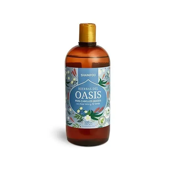 [H.OASIS SHAMPOO P/CABELLO GRASO X520CC] Hierbas del Oasis Shampoo Con Aloe Vera Y Te Verde 520ml